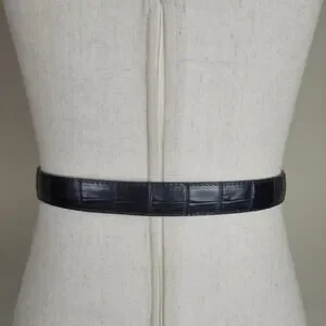 Vintage Black Leather Belt Womens Large Western Cowgirl Rodeo Croc Embossed 90s TRIWORKS Western Belts for Women Men Cowgirl Cowboy Embossed  main image 3